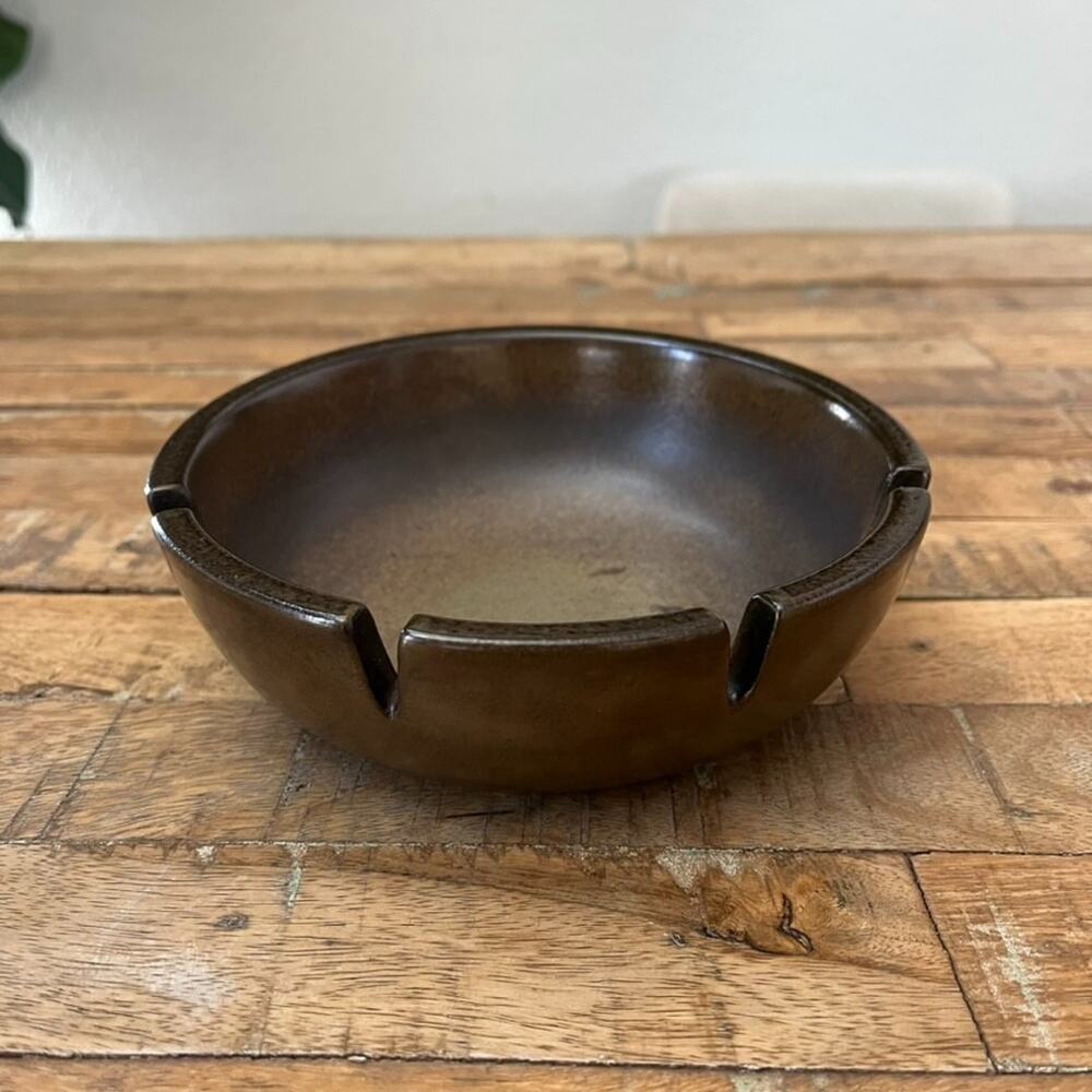 Heath Ceramics Olive Green Ashtray 4 Slots Mid Century Modern